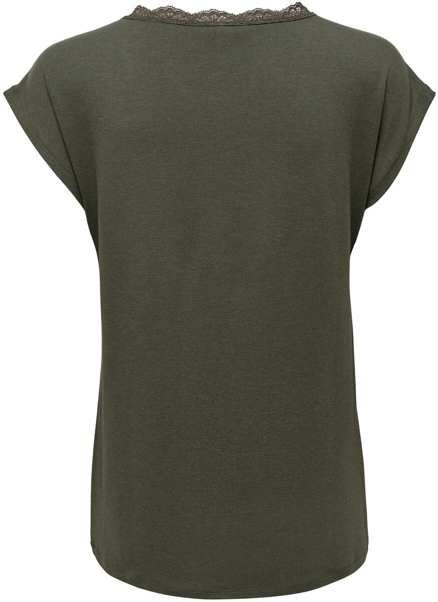 Onlmoster S/S Lace V-Neck Top CS | Only T-Shirt Manches courtes