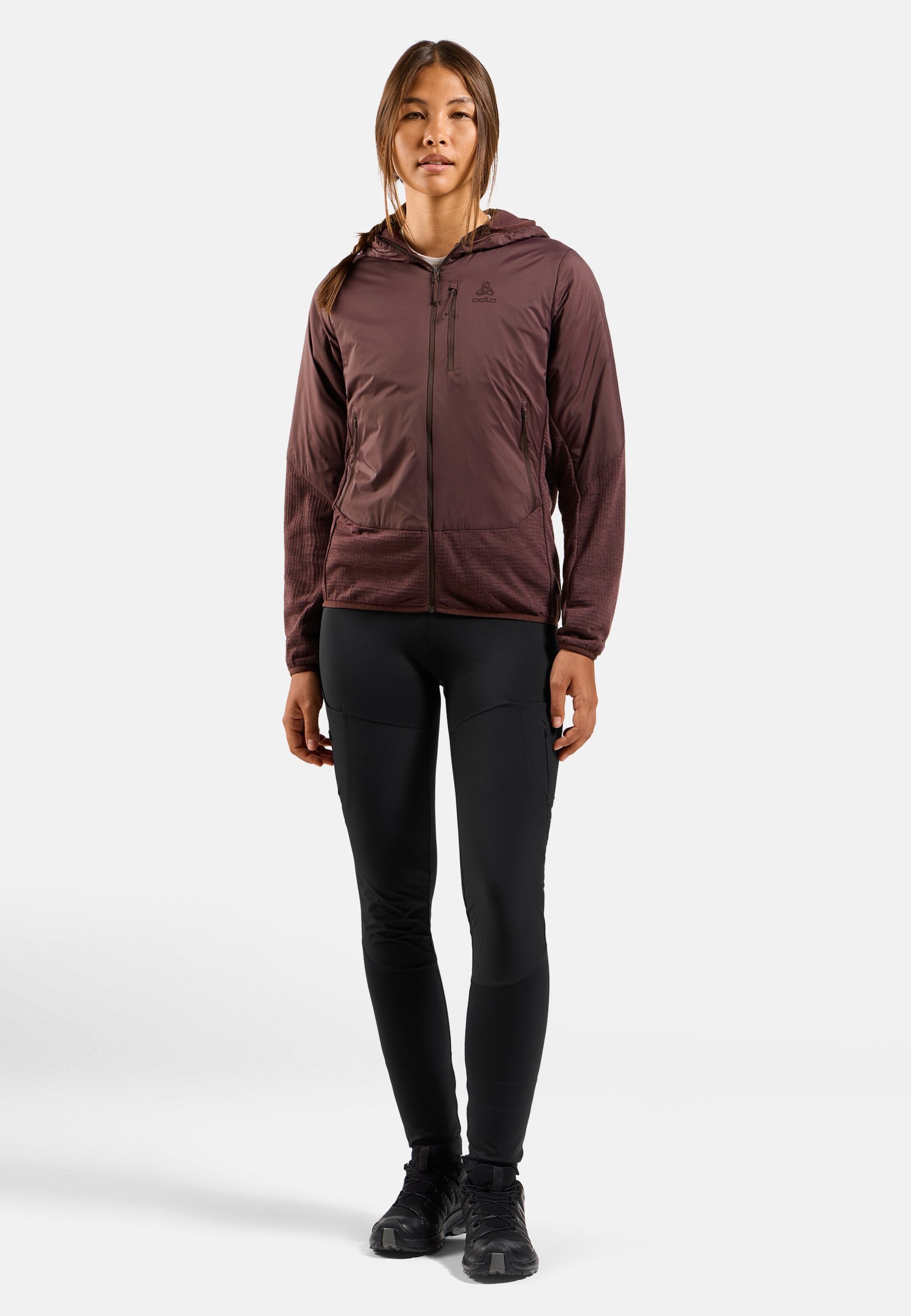Isolierte Ascent Hybridjacke mit Wolle in fudge