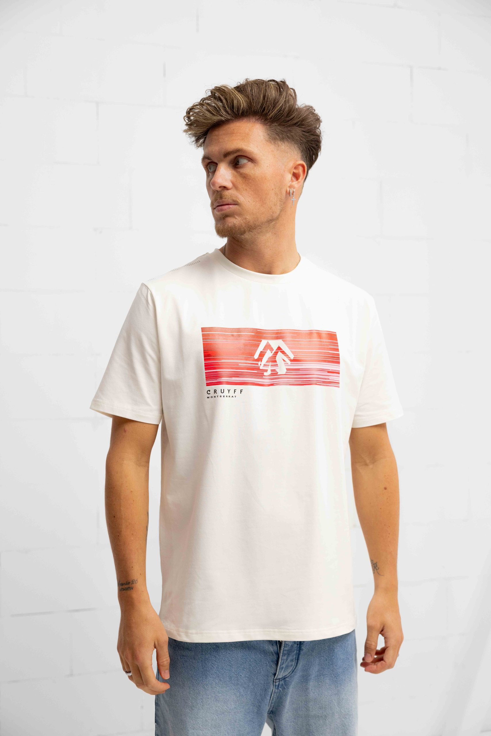 Cruyff Prima T-Shirt Heren Gebroken Wit