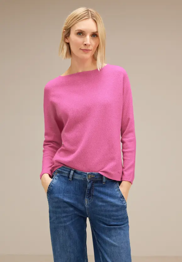 Struktur Strickpullover - cozy pink melange