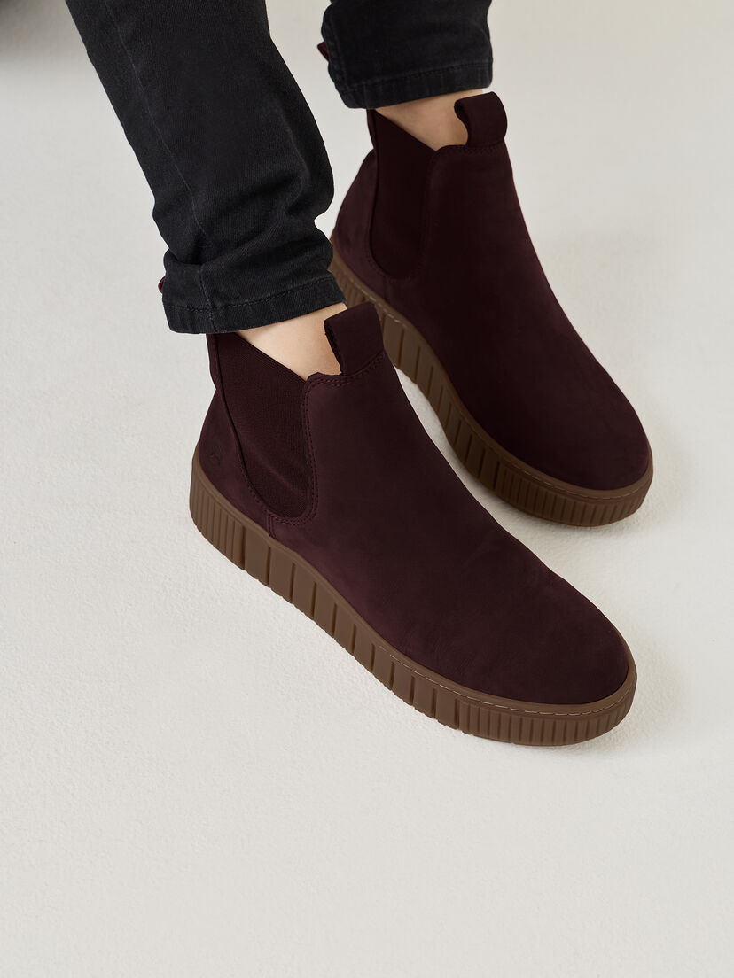 Leren Chelseaboot - rood