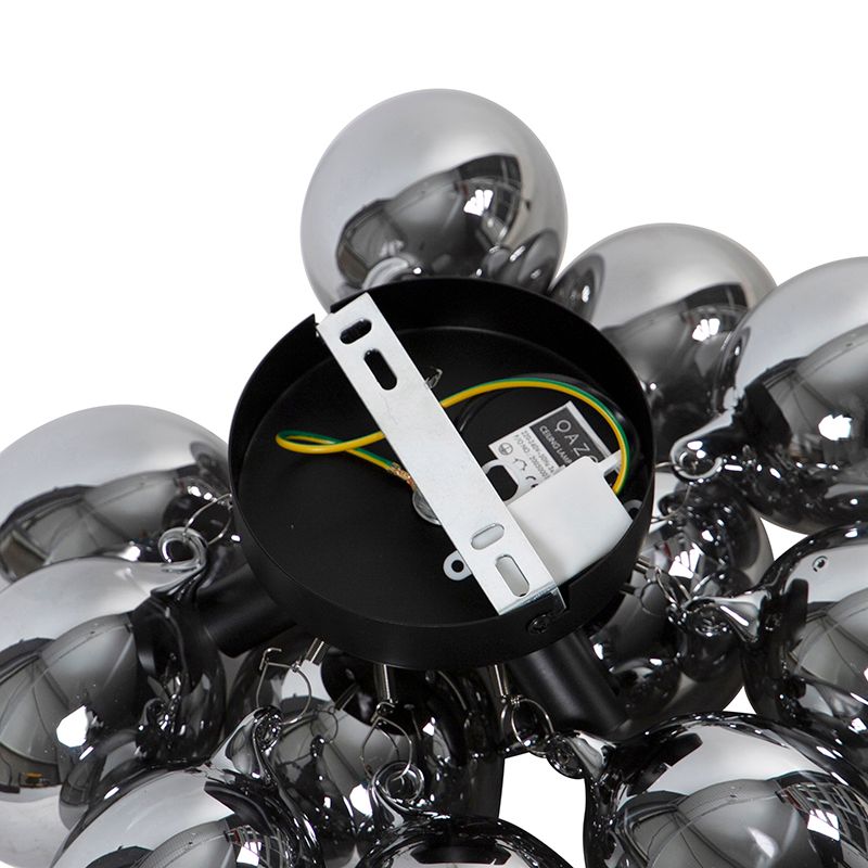Smart plafondlamp zwart met smoke glas 3-lichts incl. 3 Wifi G9 - Uvas