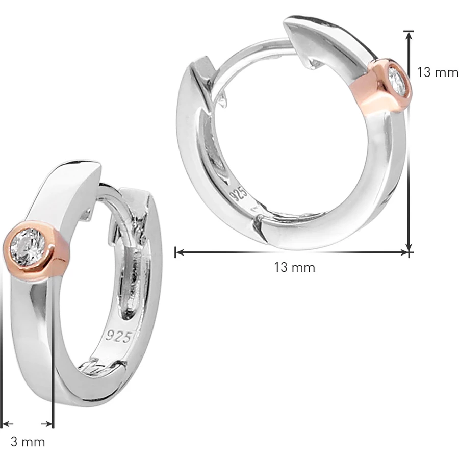 trendor Kinder-Ohrringe Silber 925 Klapp-Creolen Ø 13 mm silver