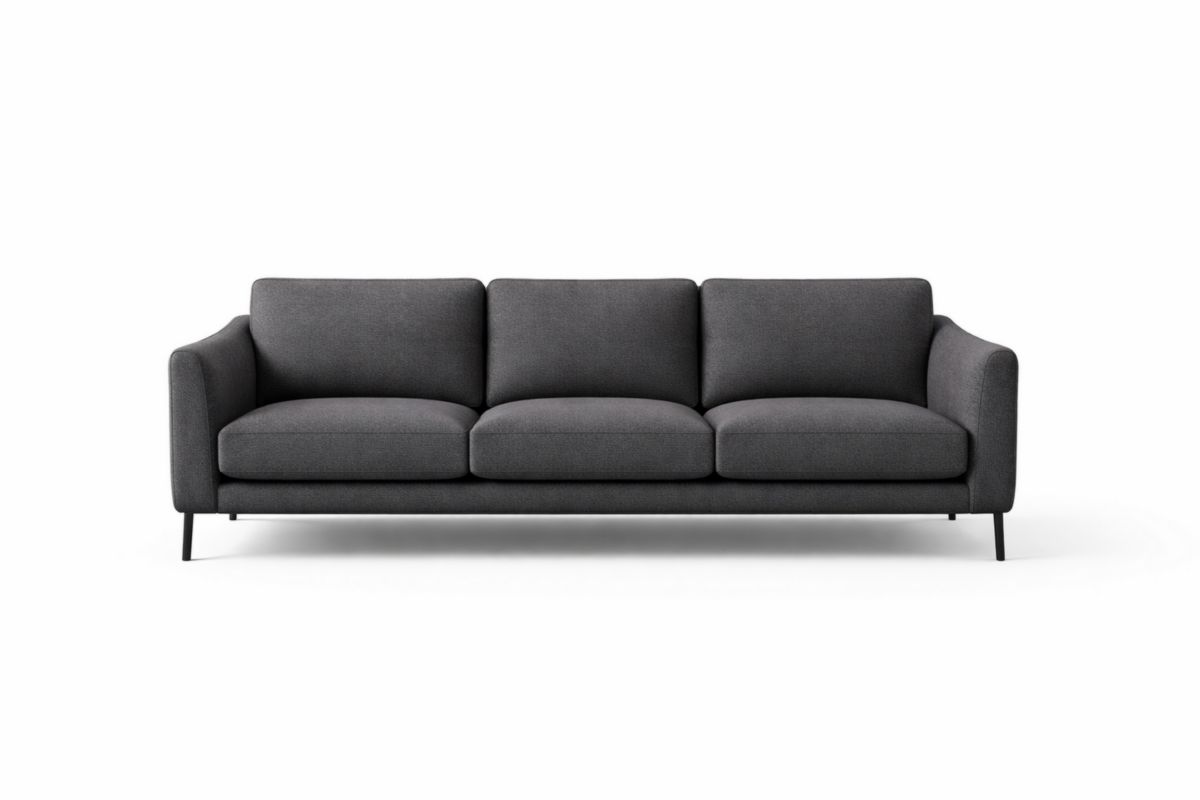 Sofa Dreisitzer Stoff Dunkelgrau