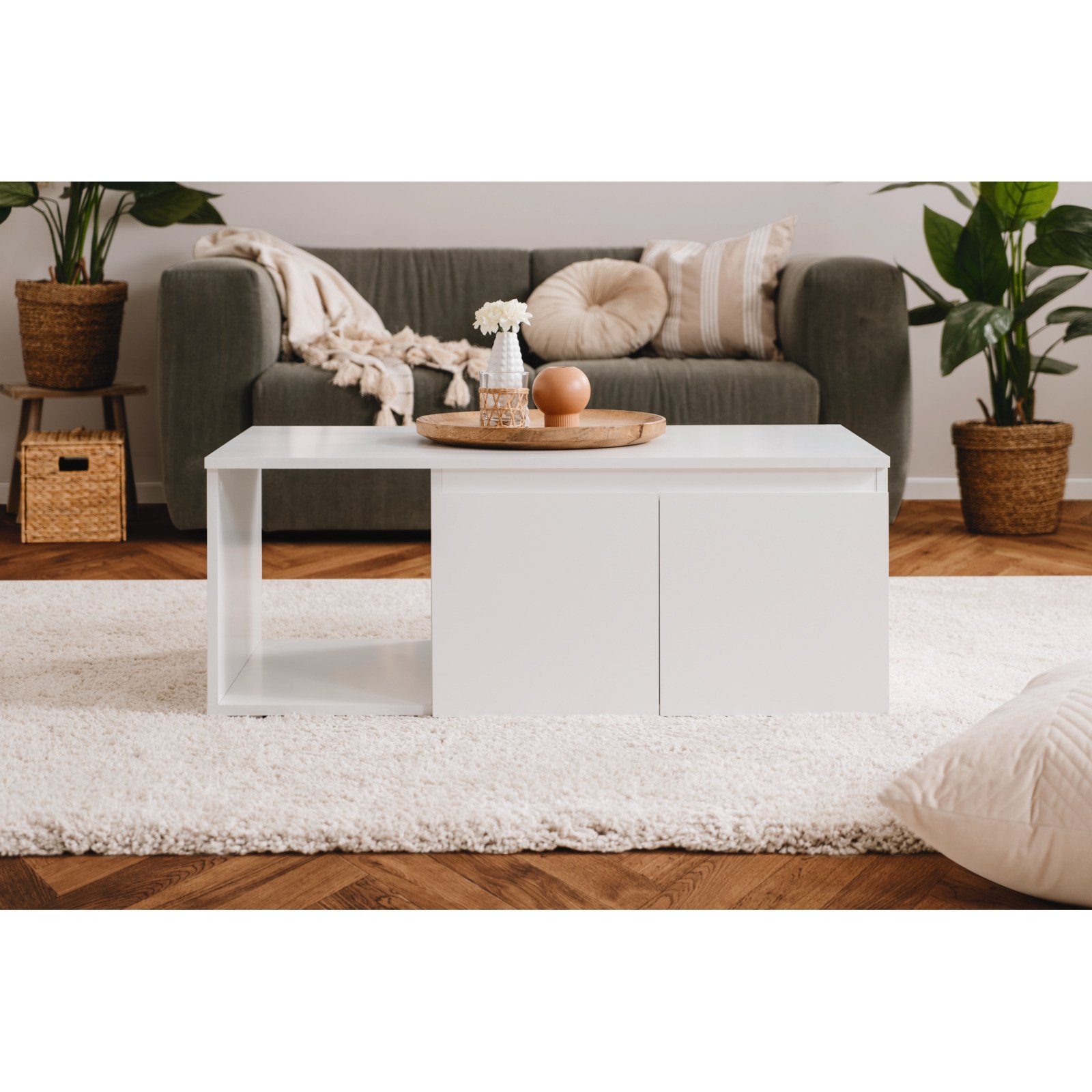 Salontisch Shark Melamin weiss 100 x 40 x 60 cm