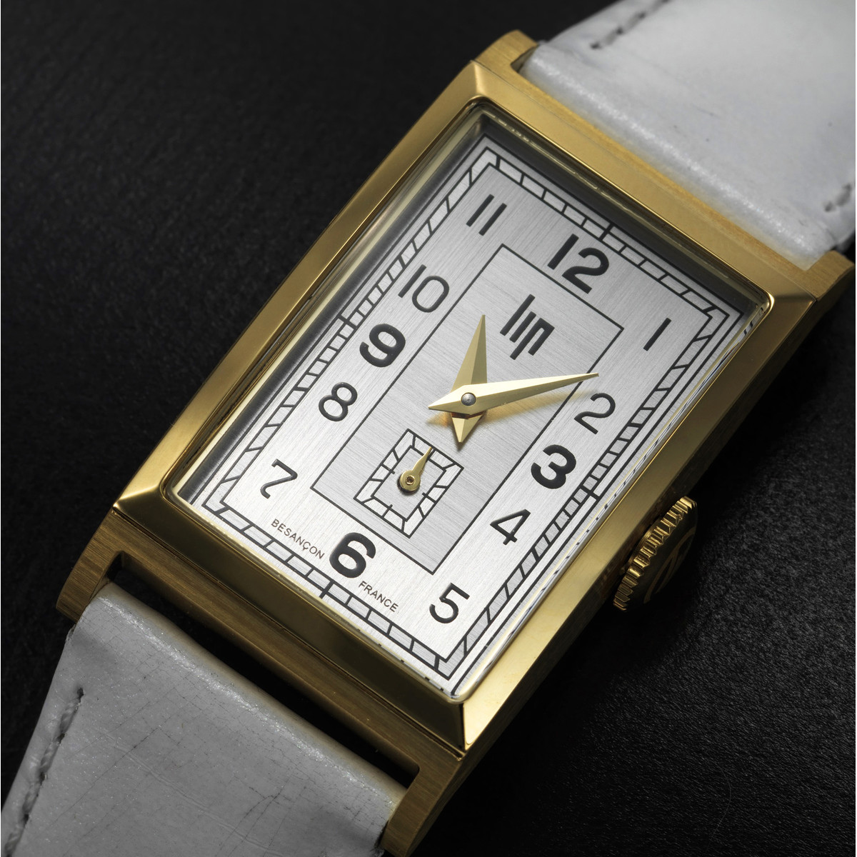 Montre Lip femme acier bracelet cuir vernis blanc