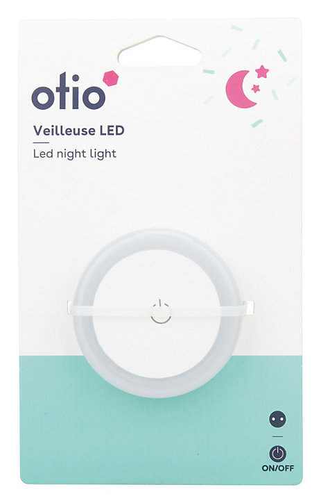 Veilleuse LED intégrée blanc neutre IP20 1W ⌀6xP.2,5cm Otio