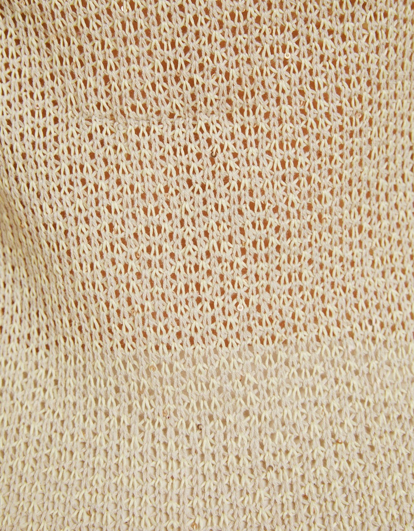 Vestido longo rústico brilhante sem mangas