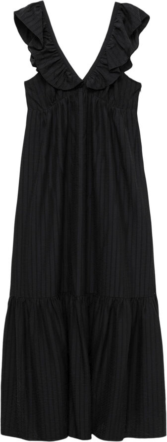 MANGO Ruffled printed dress Black