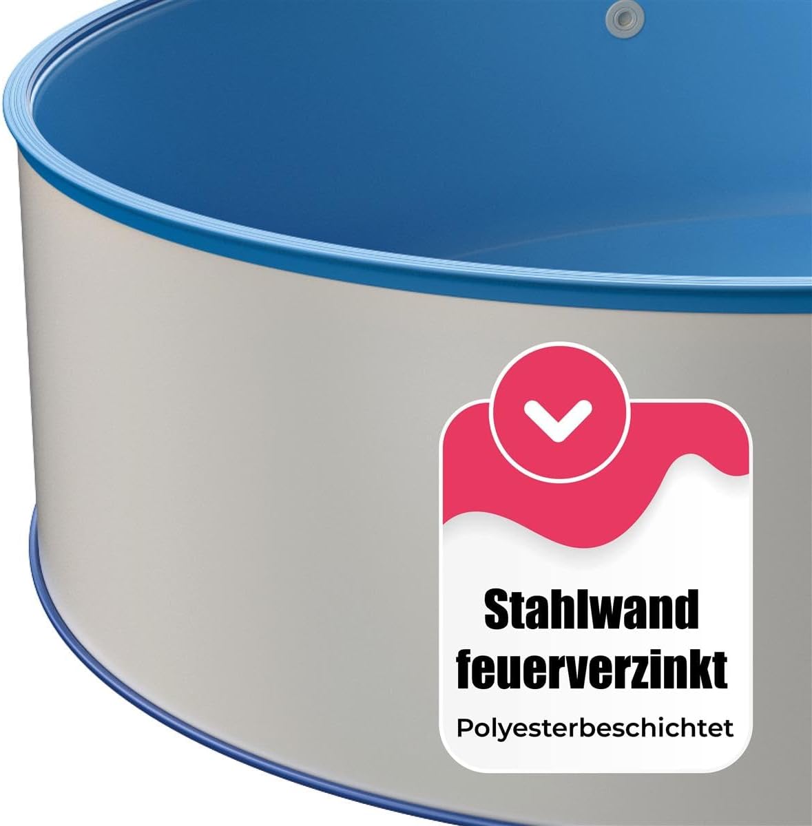 Stahlwand Ovalpool-Set (L x B x T) 5,25 m x 3,20 m x 1,20 m, Pool Made in Europe, mit Edehlstahlleiter für Tiefbecken, SF133 Sandfilteranlage mit 6 m³/h, Einbauskimmer, Filtersand, Poolschlauch