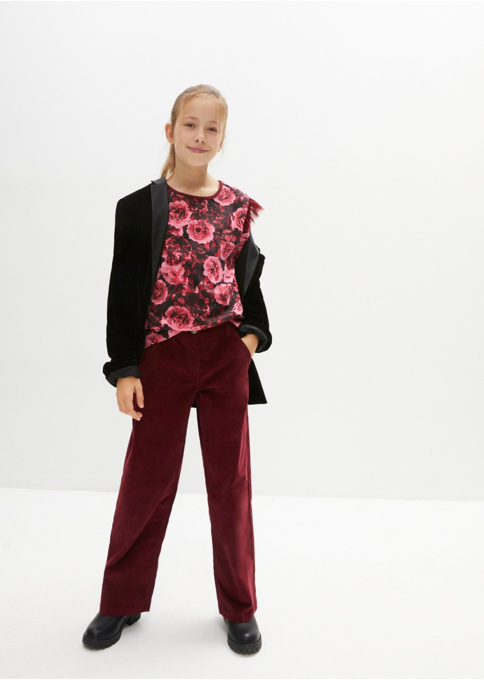 T-shirt manches longues fille avec volants