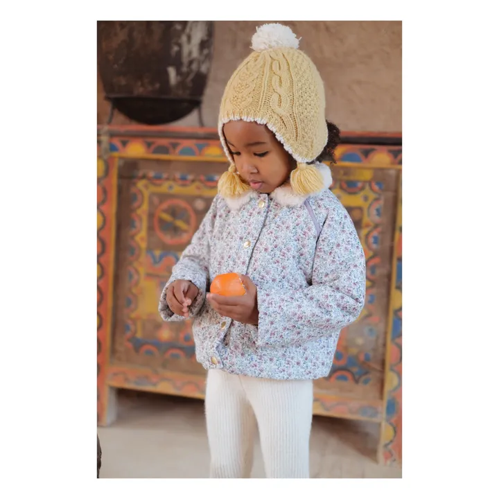 Louise Misha Manteau Velours Milleraies Fourré Jasmina | Bleu ciel