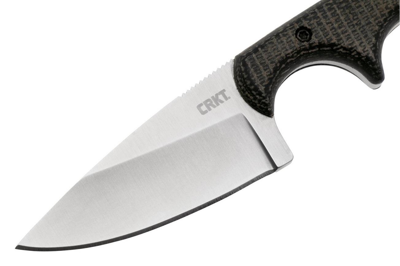 CRKT Minimalist Drop Point 154CM 2384CM Black Canvas Micarta vaststaand mes, Alan Folts design