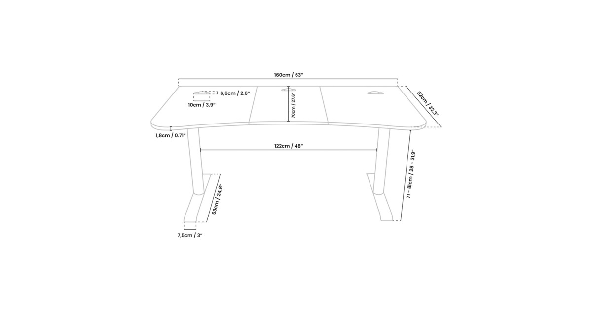ArozziArena Gaming Desk - Pink  (Roze)