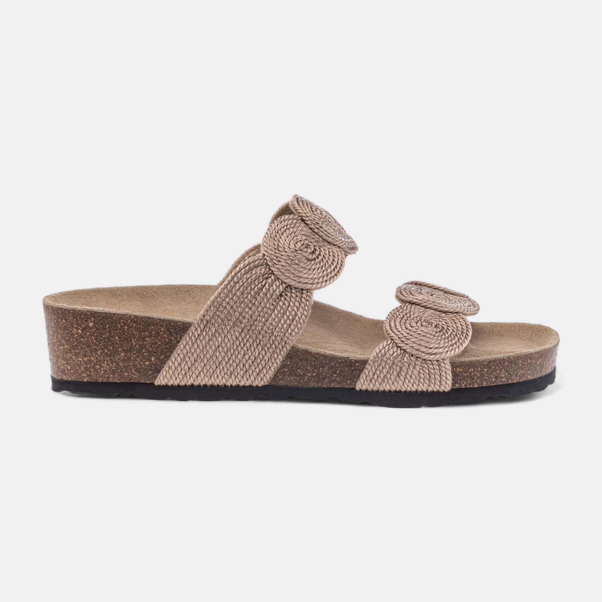 Mules semelle liège Femme or