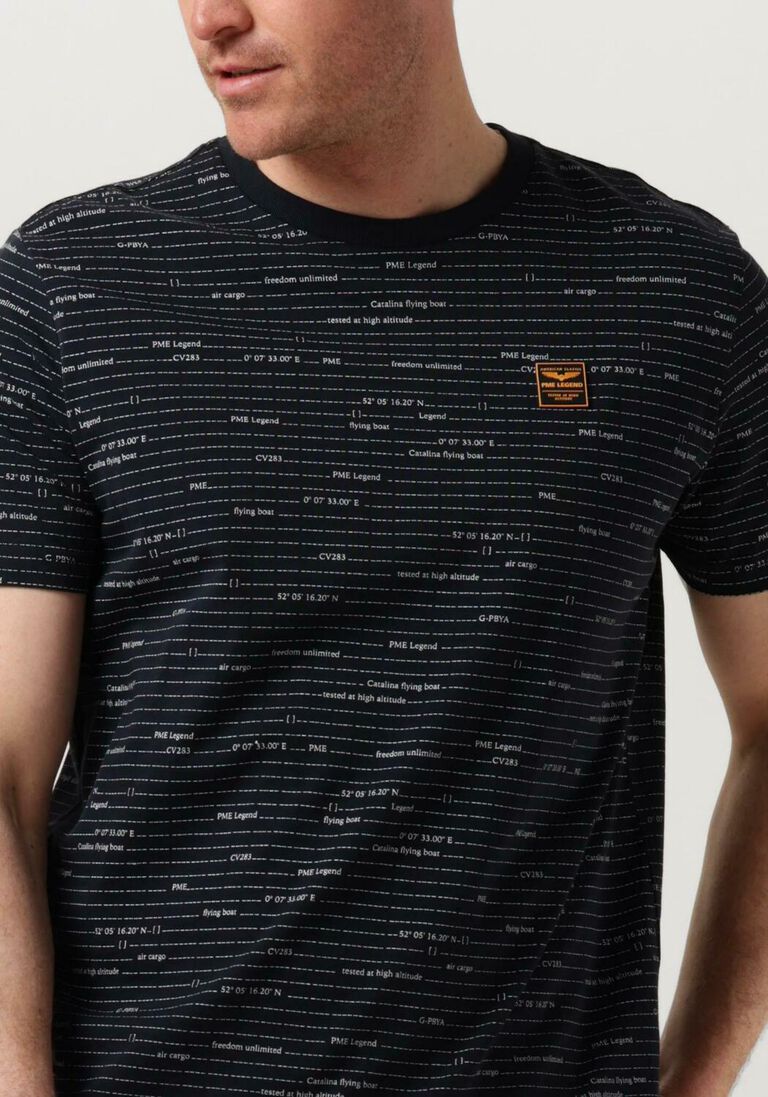 PME LEGEND blauwe pme legend t-shirt short sleeve r-neck single jersey melange