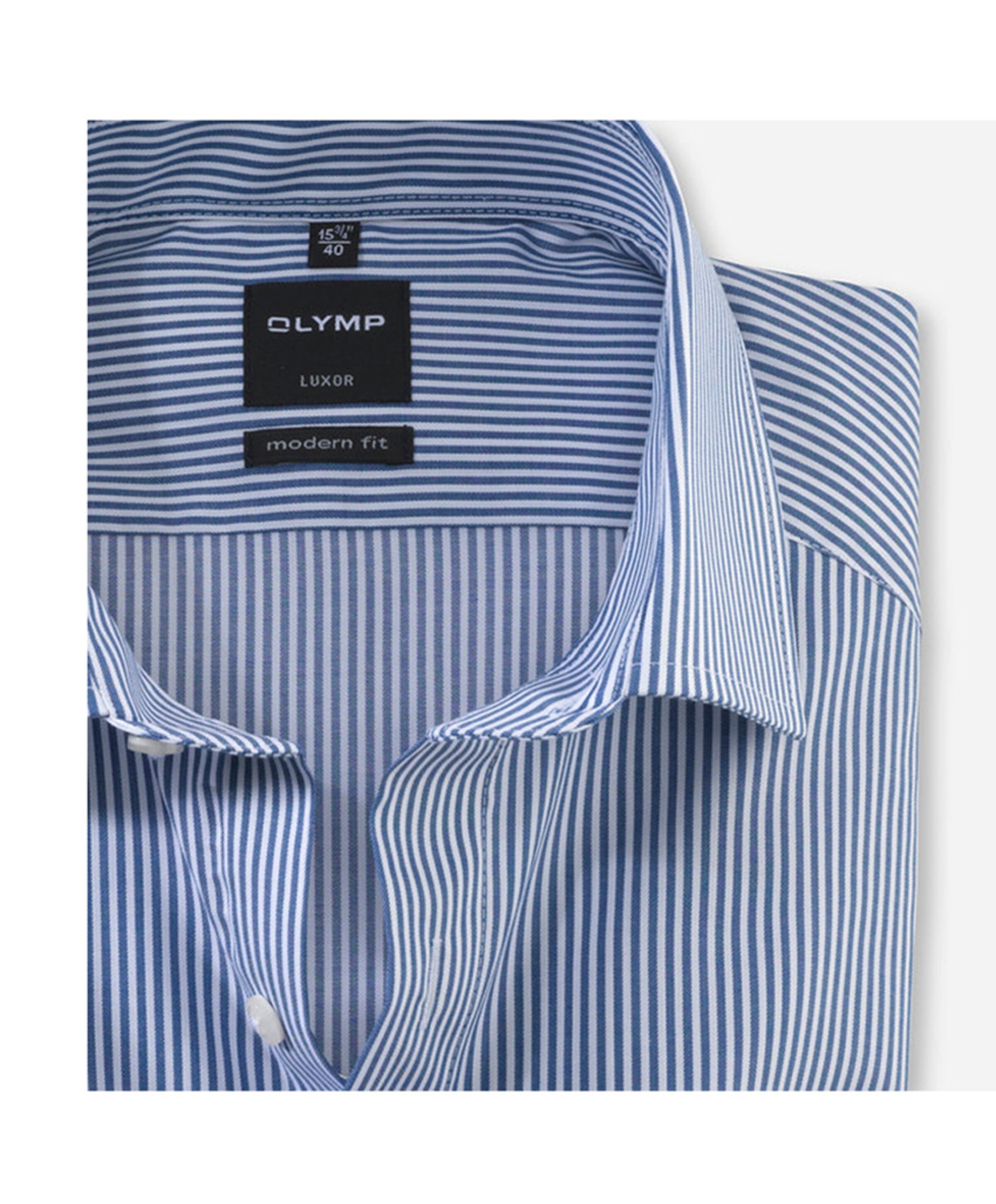 Olymp Modern fit Luxor Heren overhemd lange mouw blauw