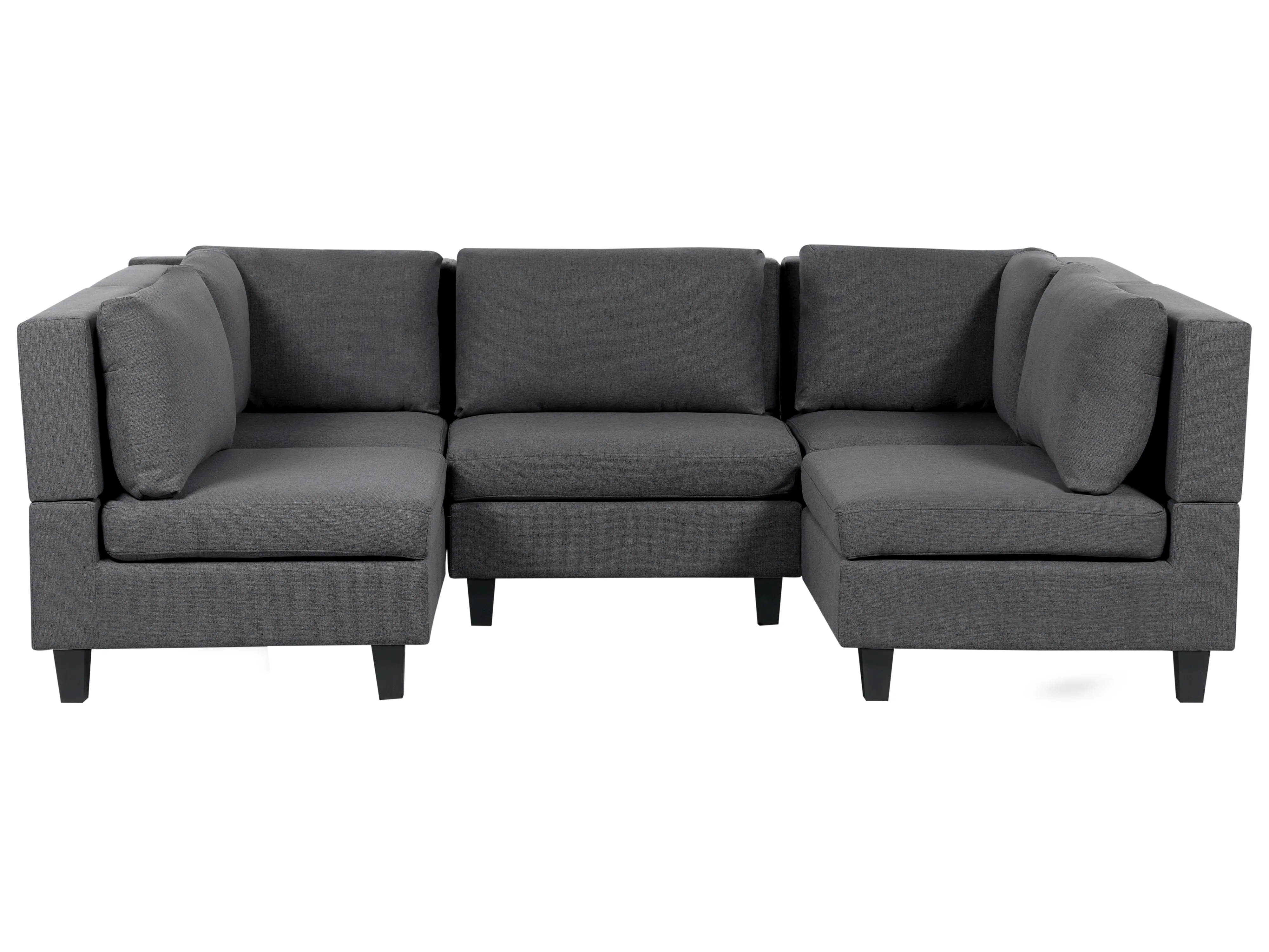 Modulaire U-vormige bank 5-zits UNSTAD Stof Donkergrijs