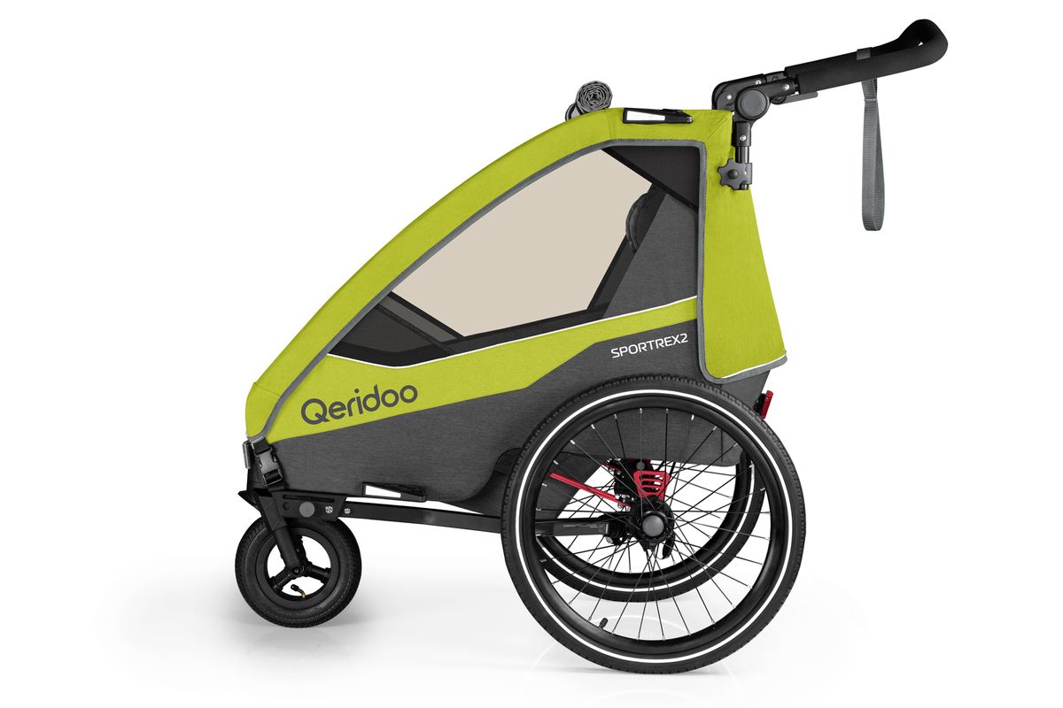 Qeridoo Fahrradanhänger Sportrex 2 Limited Edition Lime Green