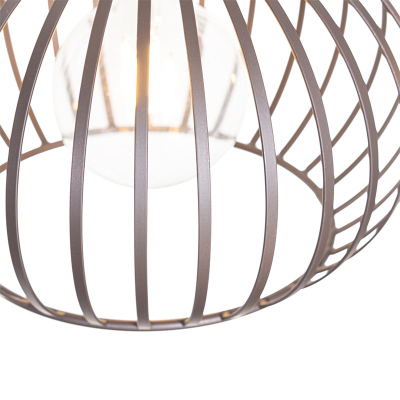 Moderne hanglamp bruin langwerpig 3-lichts - Saffira