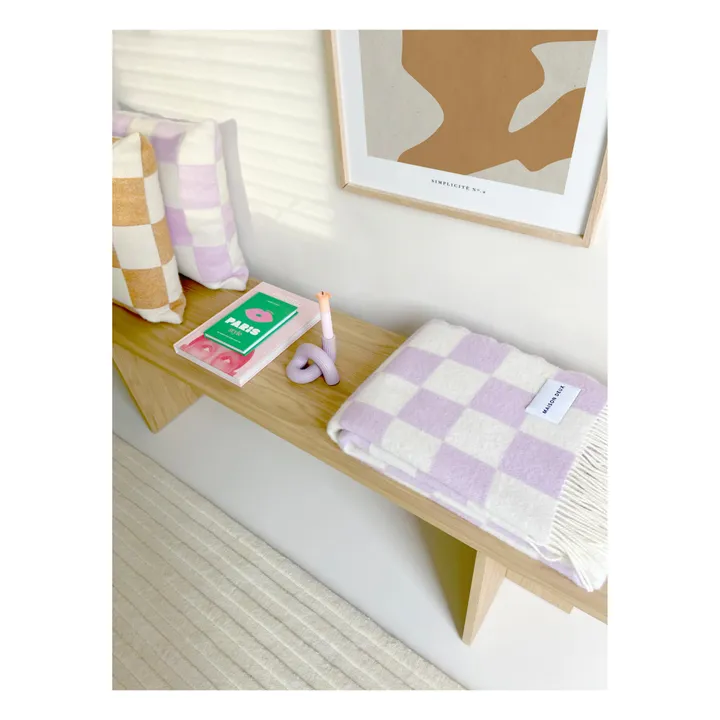 Maison Deux Coussin Damier | Blanc cassé