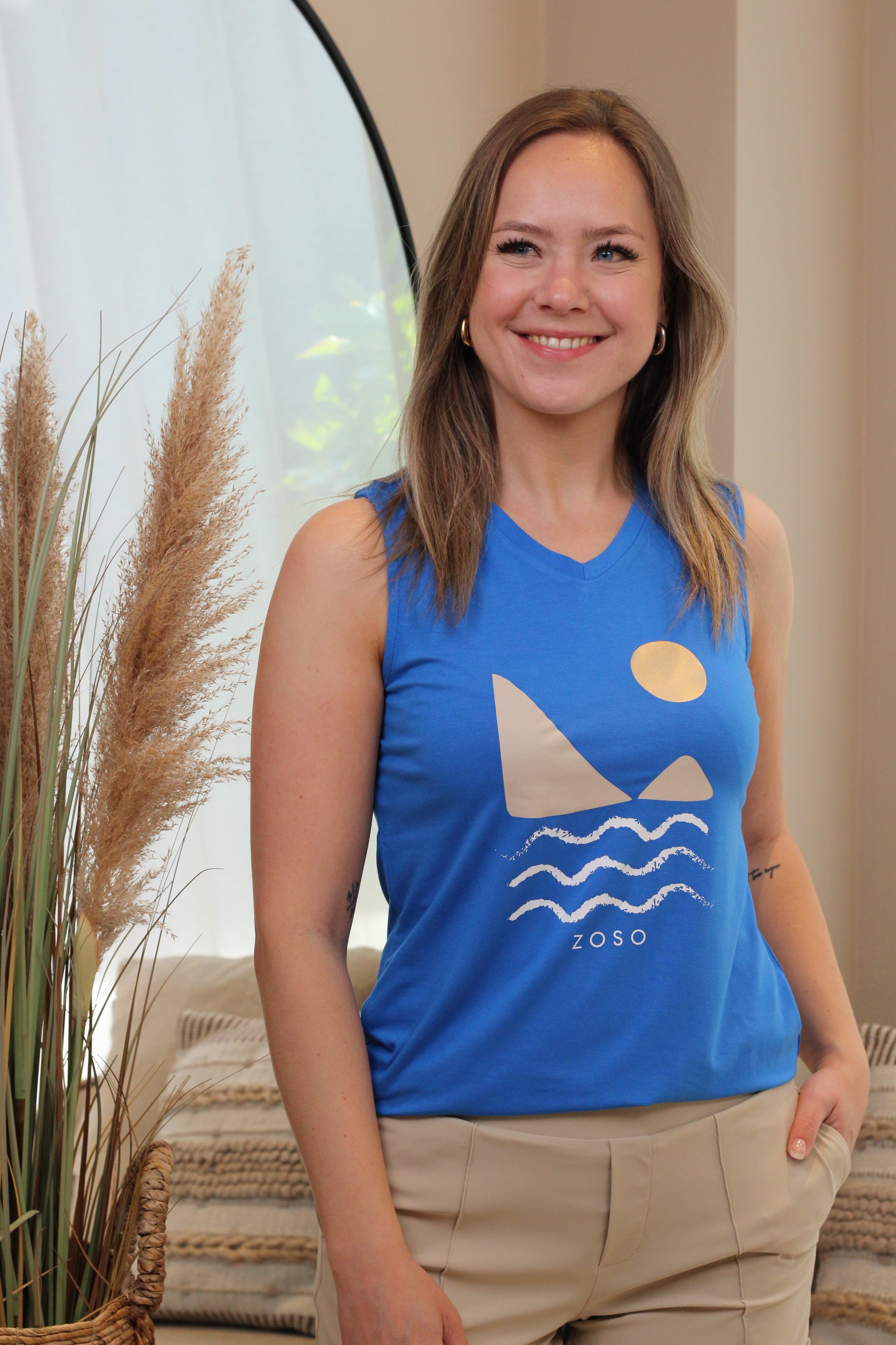 Zoso - Kontiki Printed Top - Cobalt