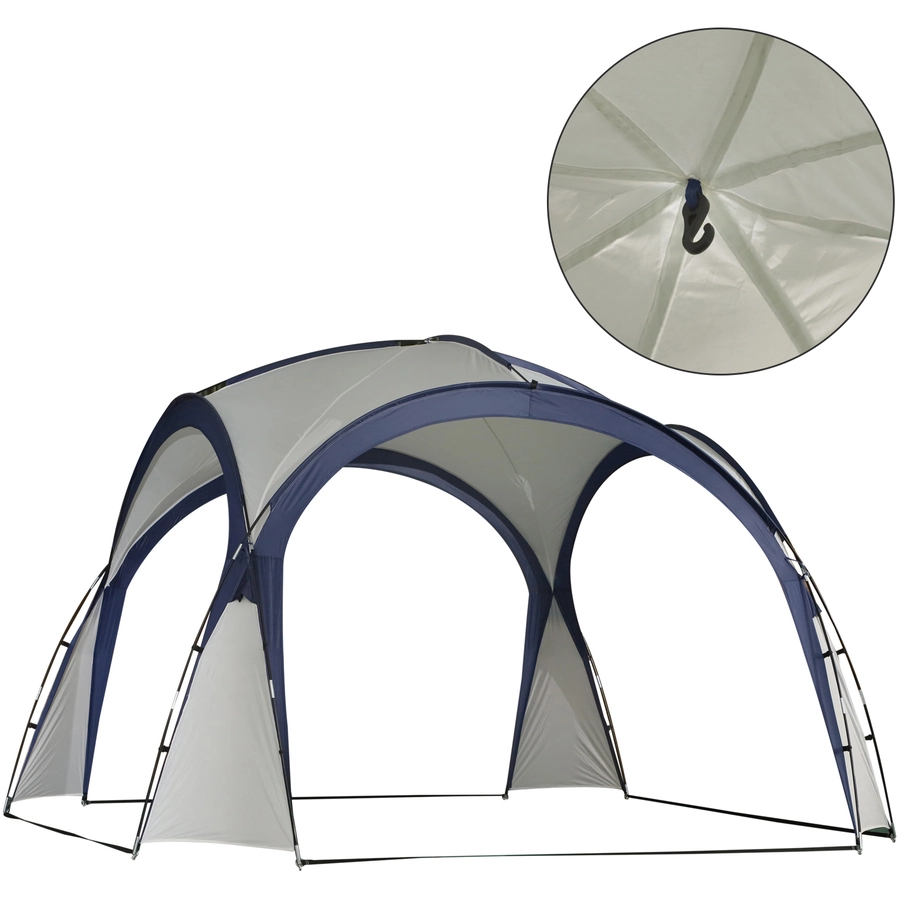 Outsunny Gartenpavillon grau, blau