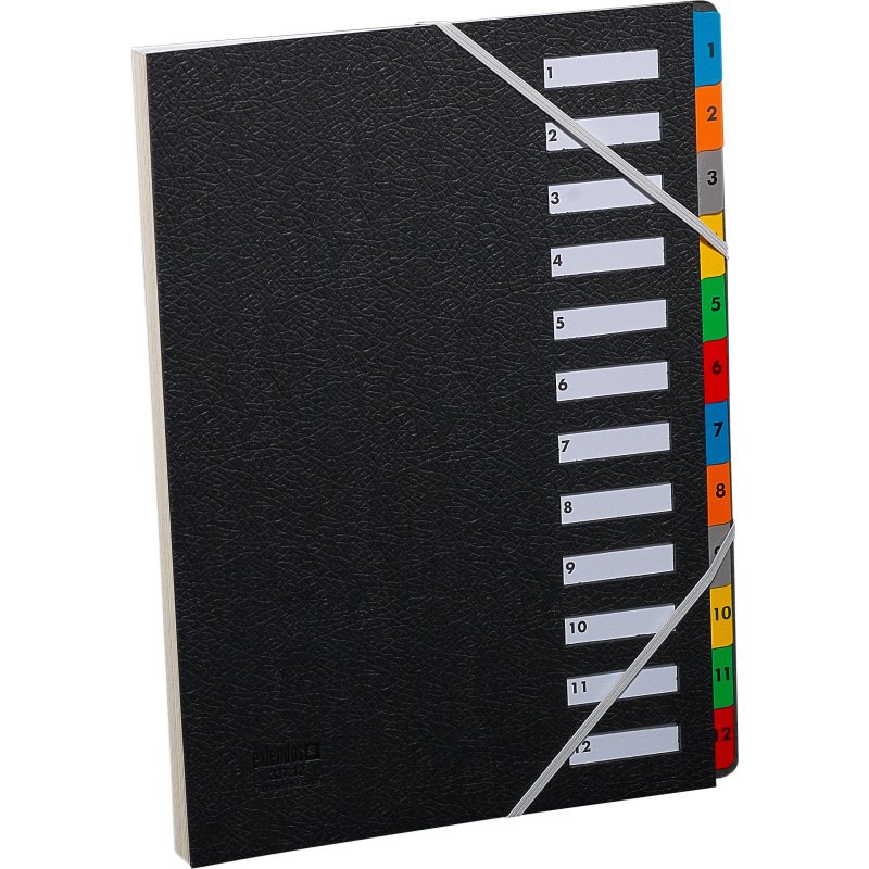Trieur couverture celloderme 12 divisions coloris noir