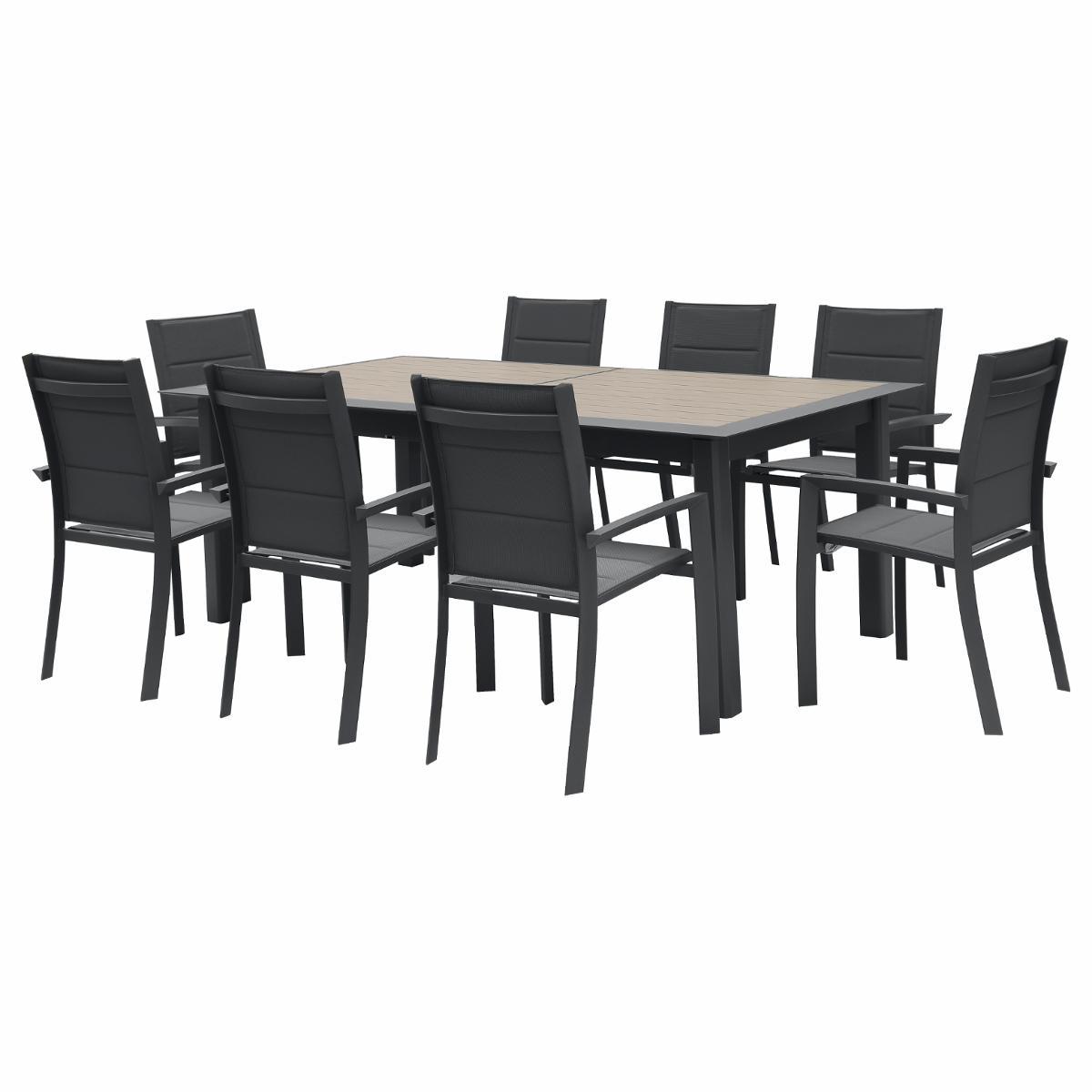 TABLE ALLURE ALUMINIUM MUSCADE GRAPHITE 12 PLACES