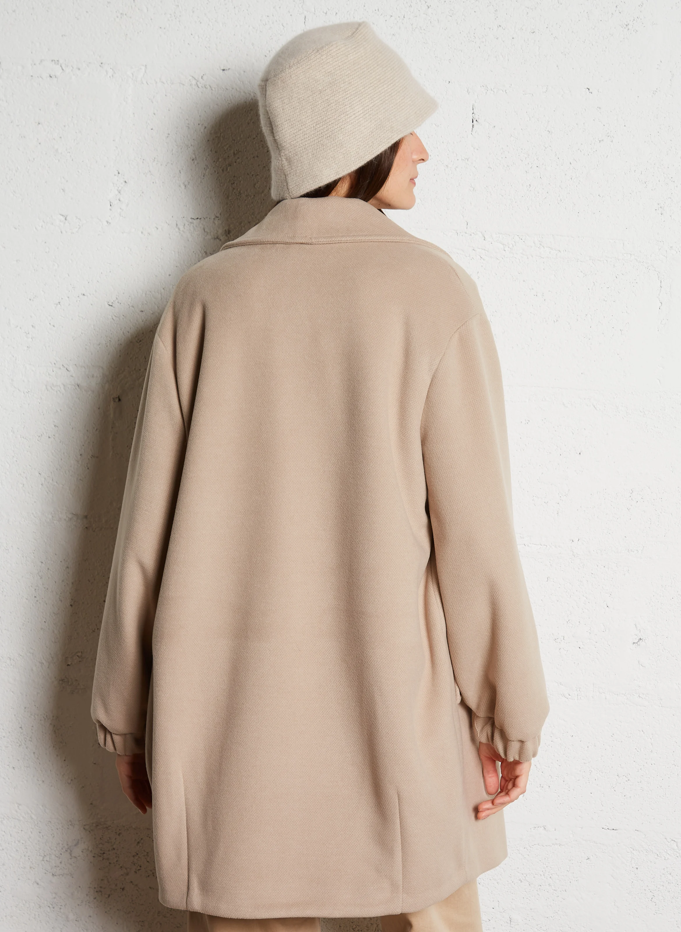 Manteau col tailleur ample | Marron