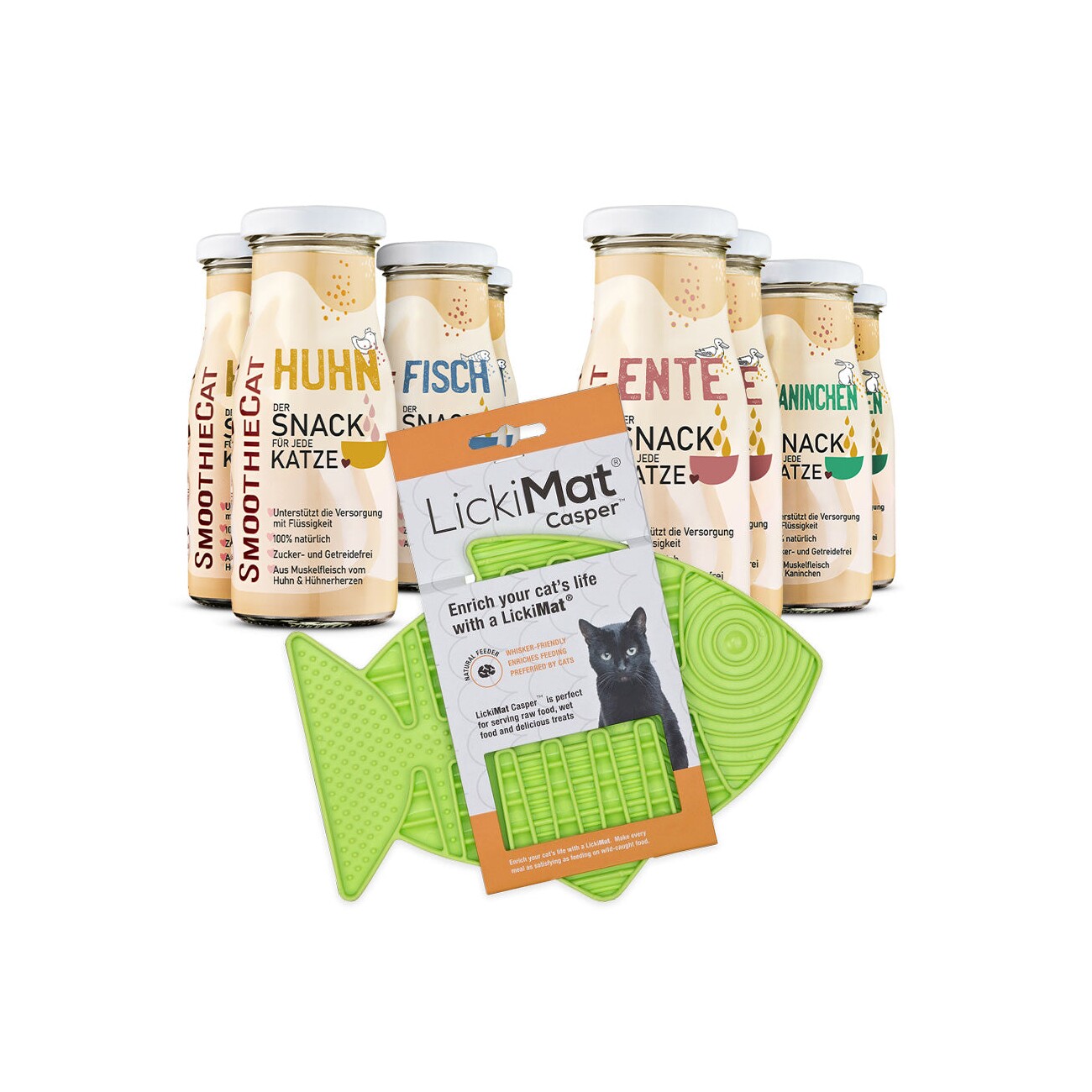 SmoothieCat Mix + Lickimat Grün 8x150 g