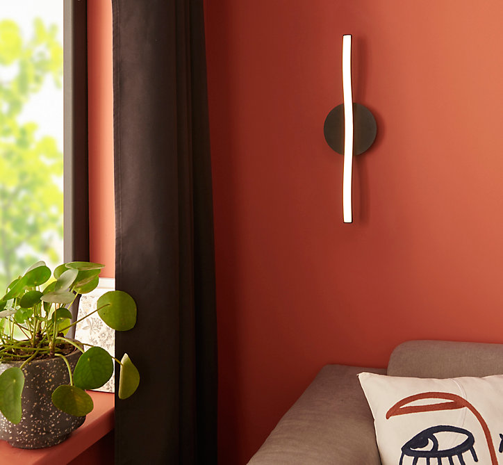 Applique murale LED intégrée 1 lumière Cabezas IP20 0 650 lm 5W blanc chaud H.6 x L.13 Eglo noir