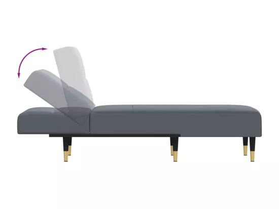 Prolenta Premium - Chaise longue gris foncé velours