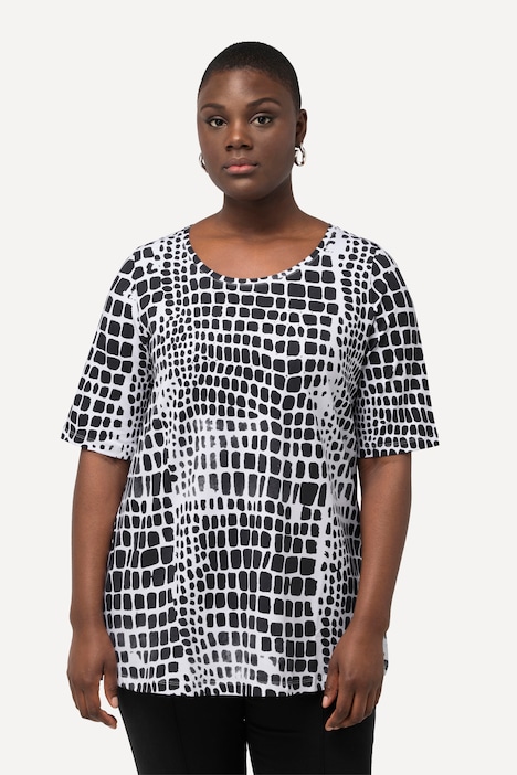 T-Shirt, Pima Cotton, Ziersteine, Rundhals, Halbarm
