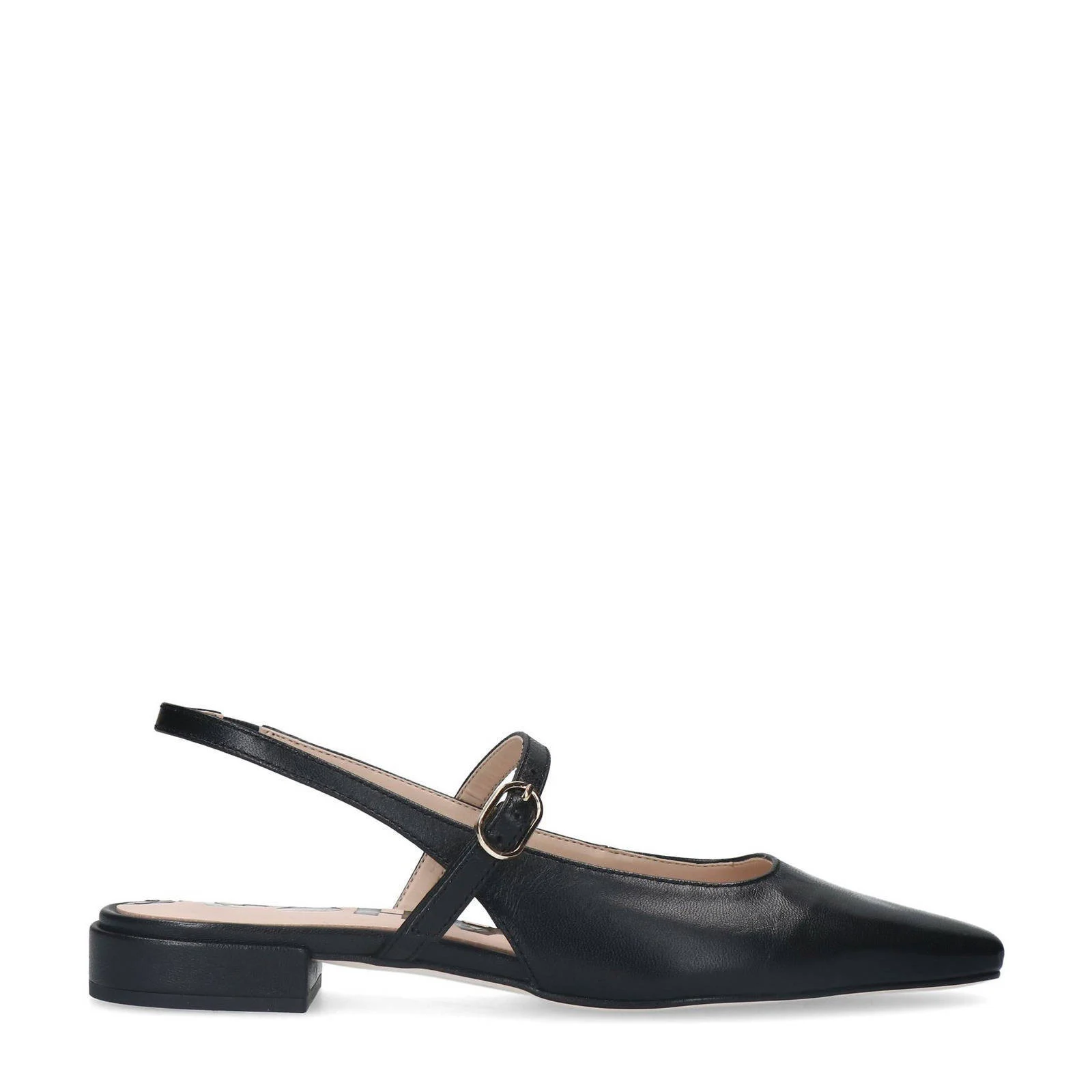 Sacha leren slingback loafers zwart