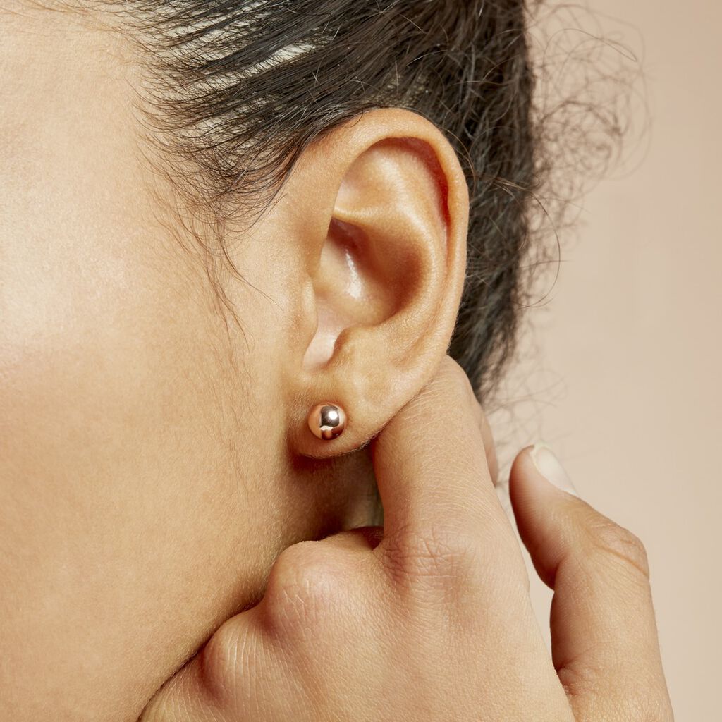 Boucles D'oreilles Puces Fidelia Boule Or Rose