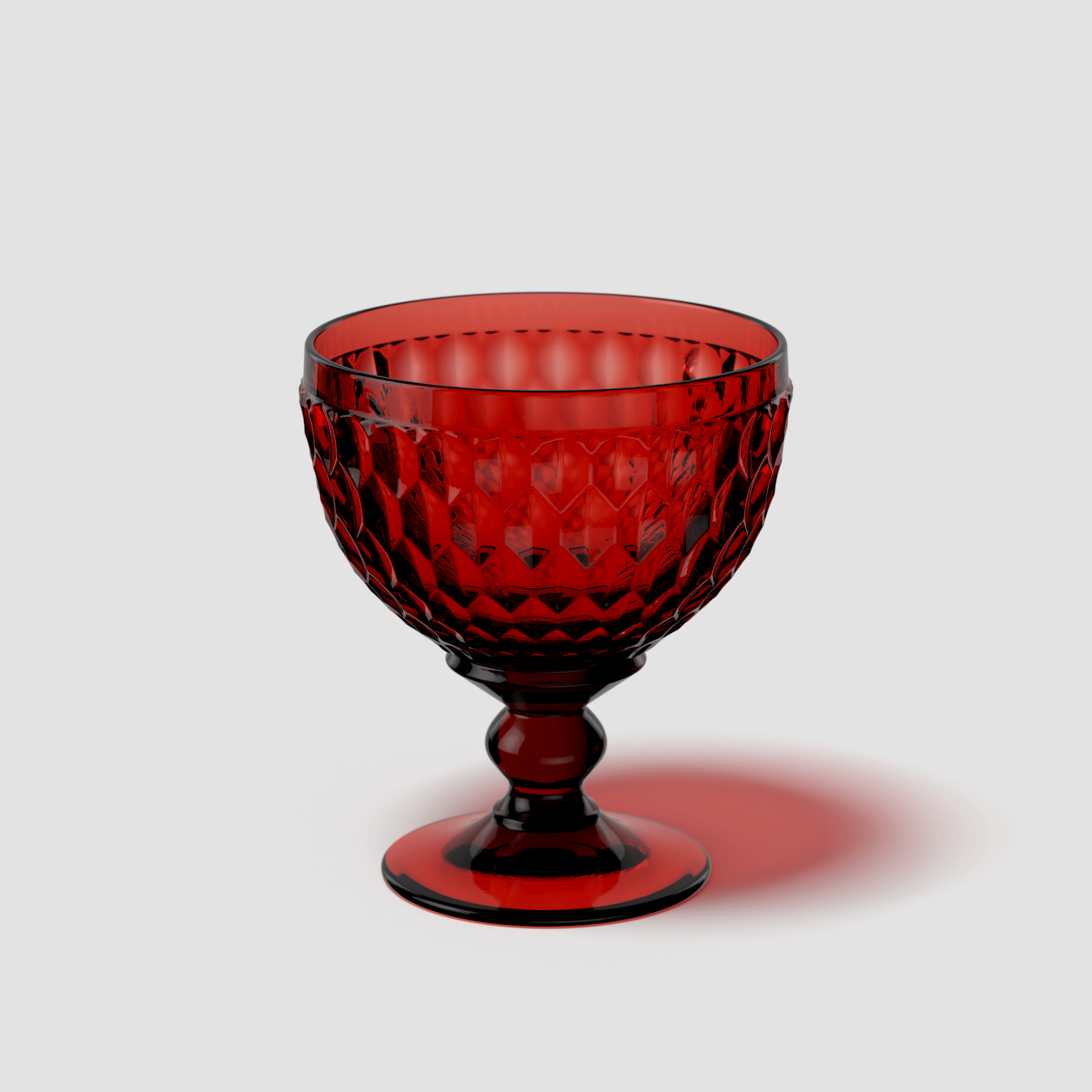Boston Candy dish Red, 8.5 oz, crystal glass
