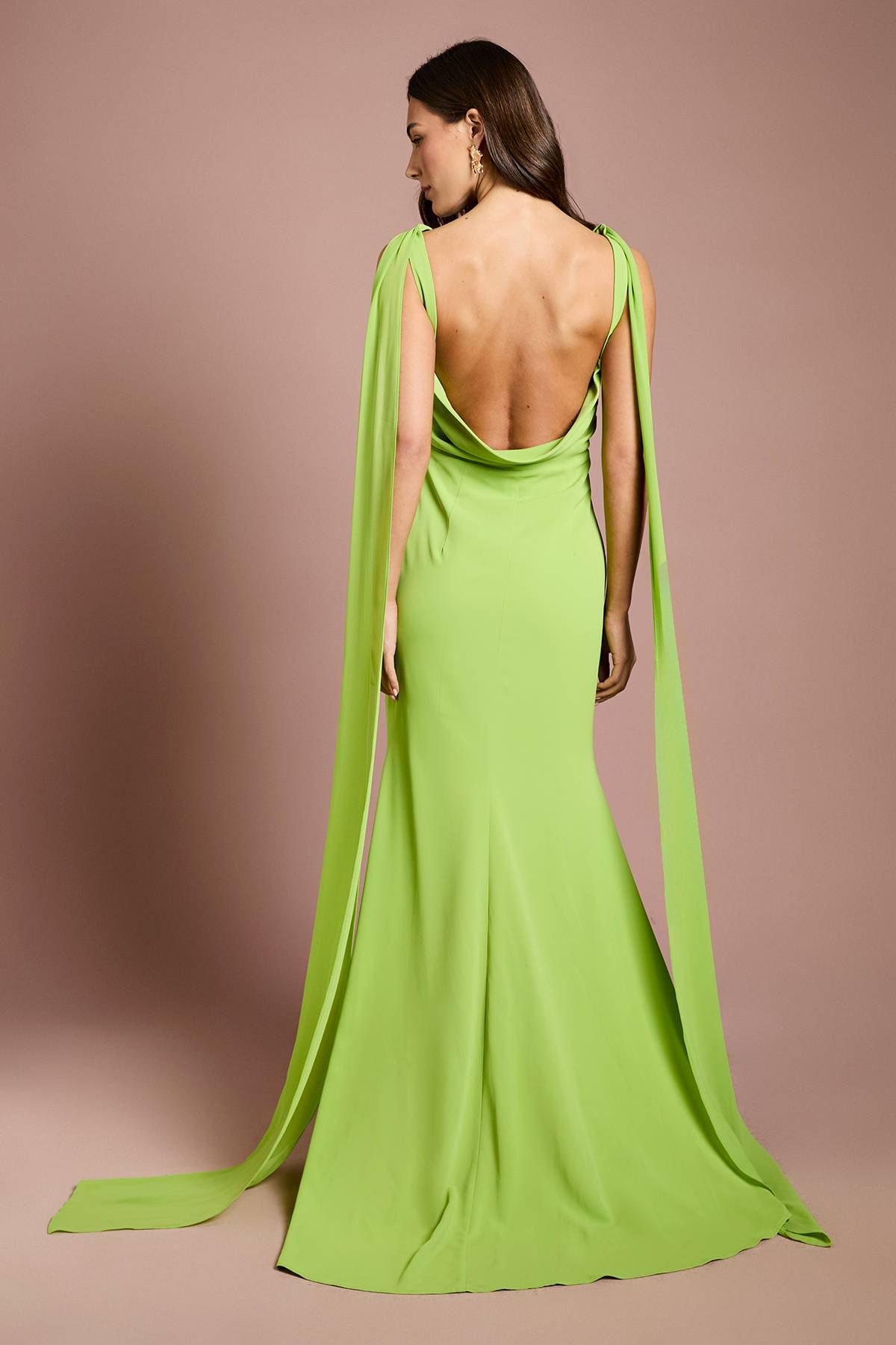Coast Robe Maxi En Crêpe Avec Détail En Mousseline Et Dos Drapé