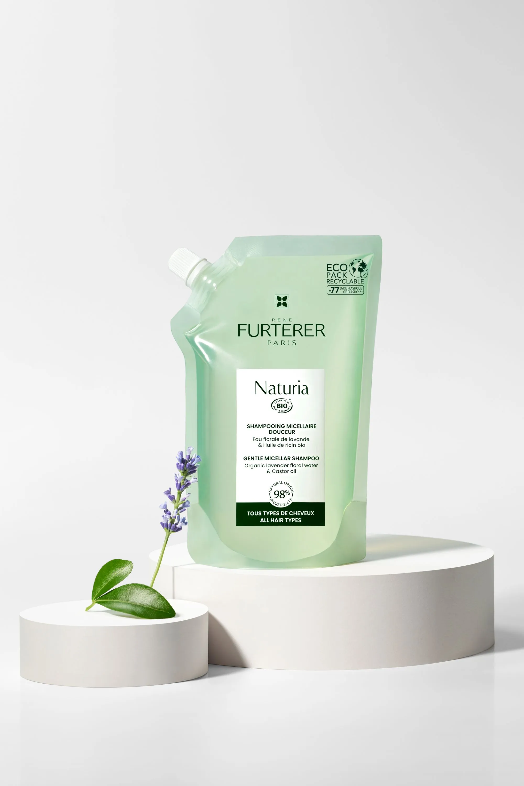 René Furterer Shampoing micellaire rechargeable ultra doux sans sulfates Naturia-200 ml