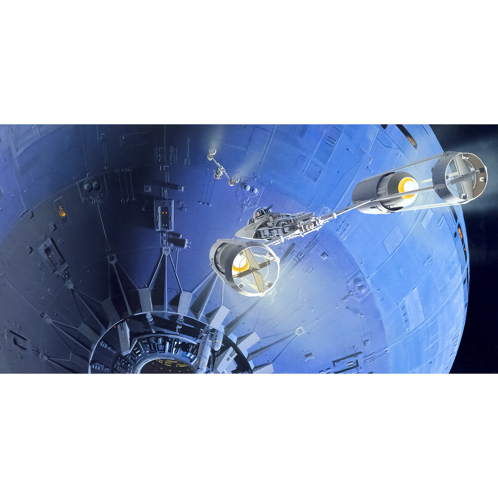 Vlies Fototapete STAR WARS DEATH STAR ASSAULT - blau-schwarz - 500x250 cm
