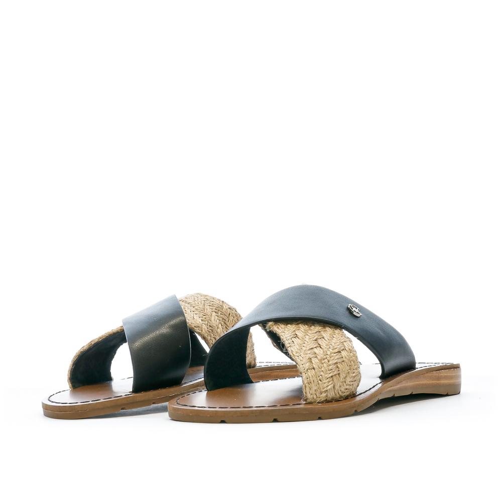 Chattawak Claquettes Croisées Noires Femme Chattawak Brana