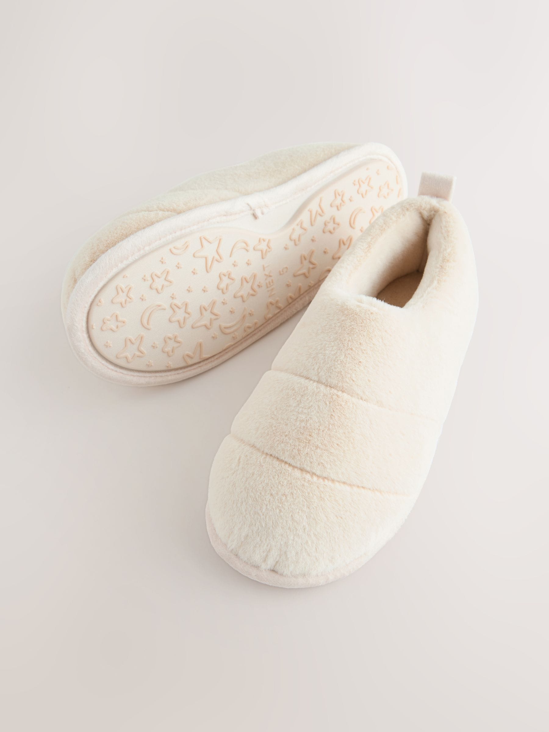 Crème - Quilted Short Boot Slippers