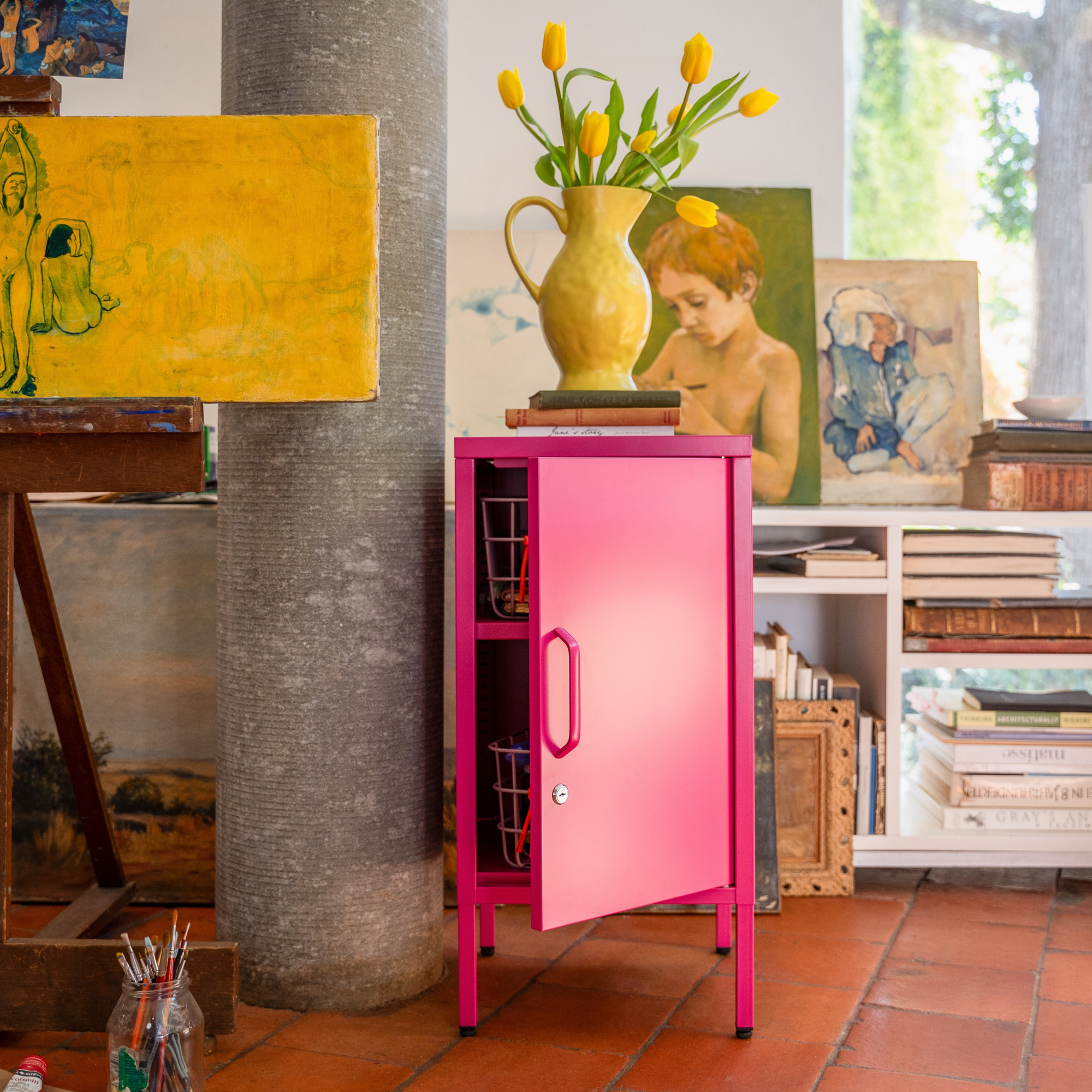 Nachtkastje Sugar Cube hot pink