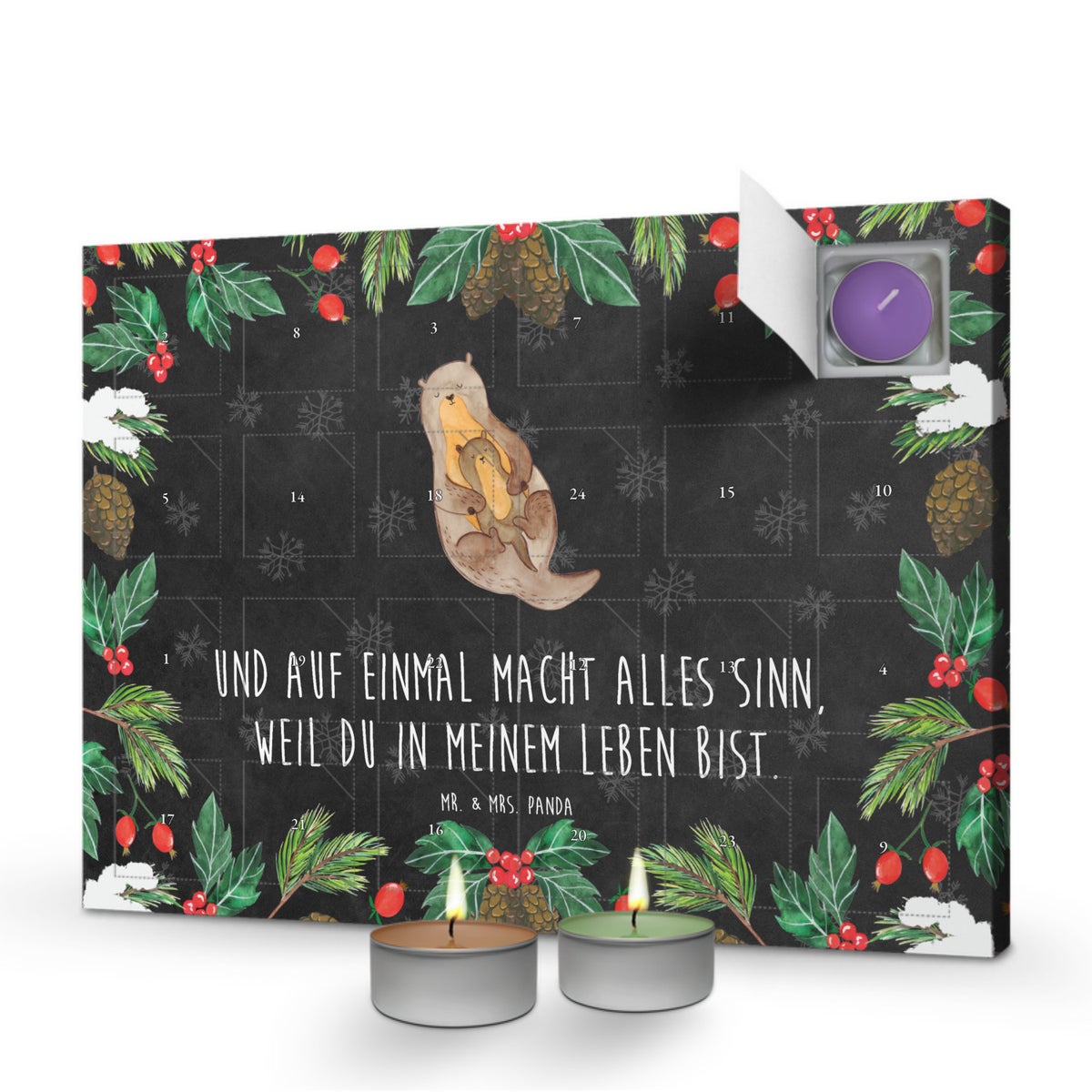 Mr. & Mrs. Panda Geurkaars Adventskalender Otterkind - Zwart