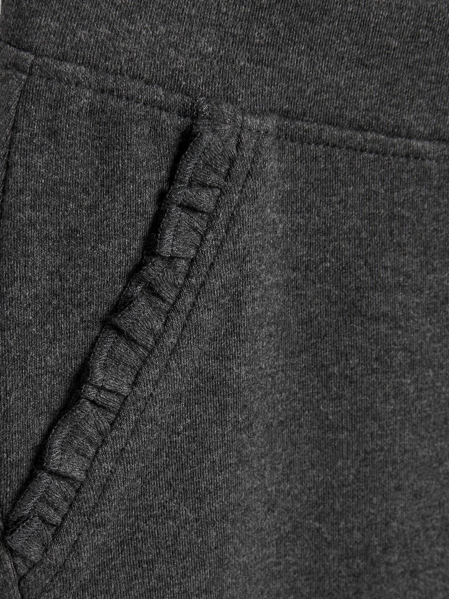 Antraciet - Schoolbroek met hoog aandeel katoen en stretchy, elastische tailleband (3-16jr)