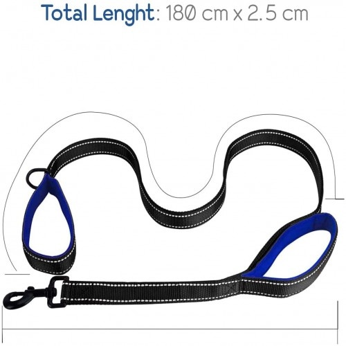 Guia para cães Edipets resistente, azul e preta.