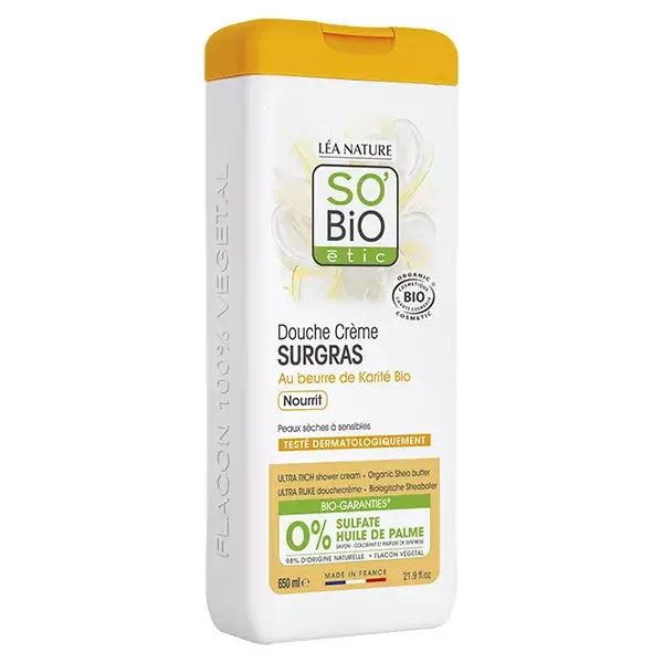 Creme de Banho So'Bio Étic com Manteiga de Karité Orgânica 650ml