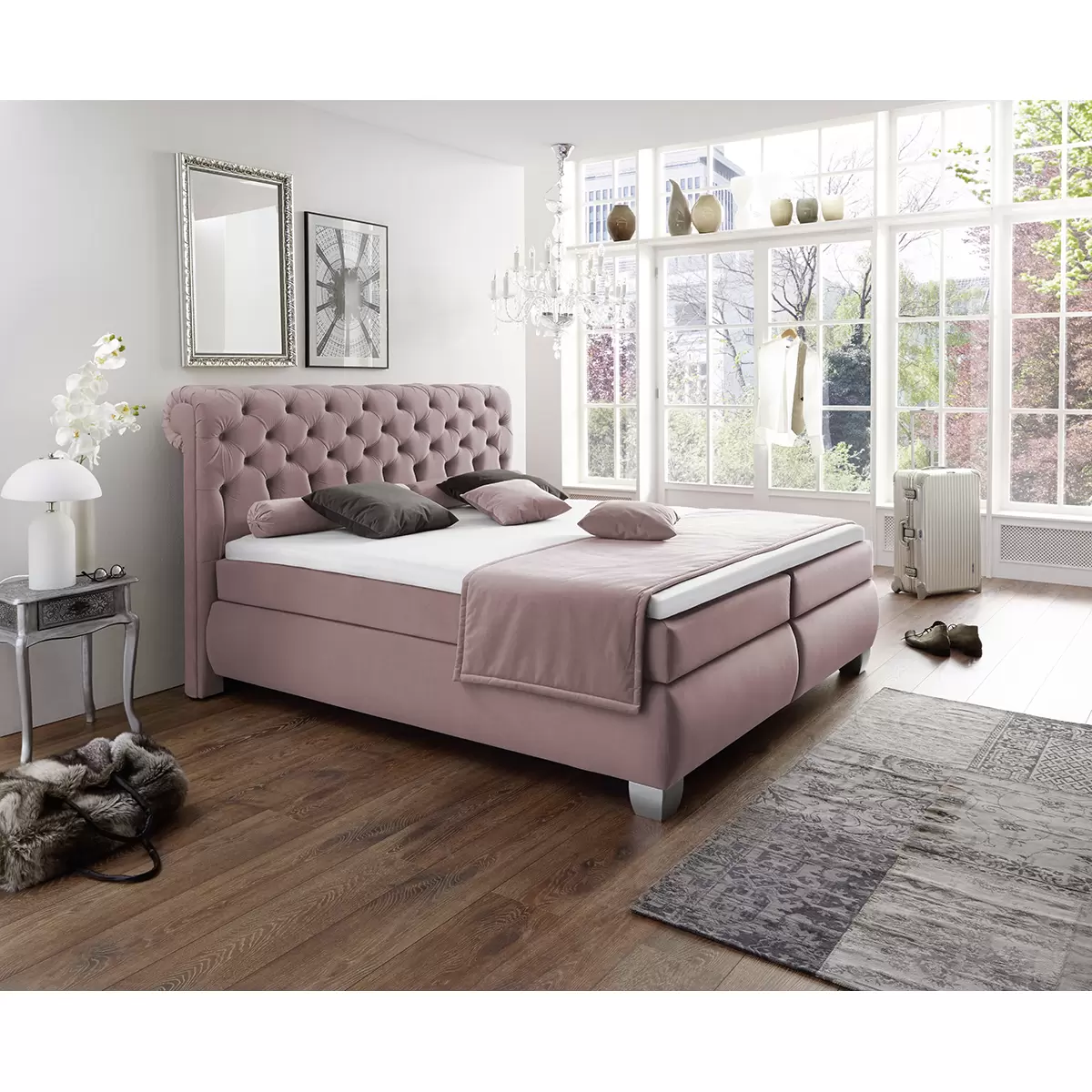 Boxspringbett Cazis 180 x 200 Hellviolett