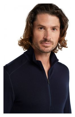 Maillot Manches Longues Icebreaker Mérinos 260 Tech Half Zip Bleu Marine