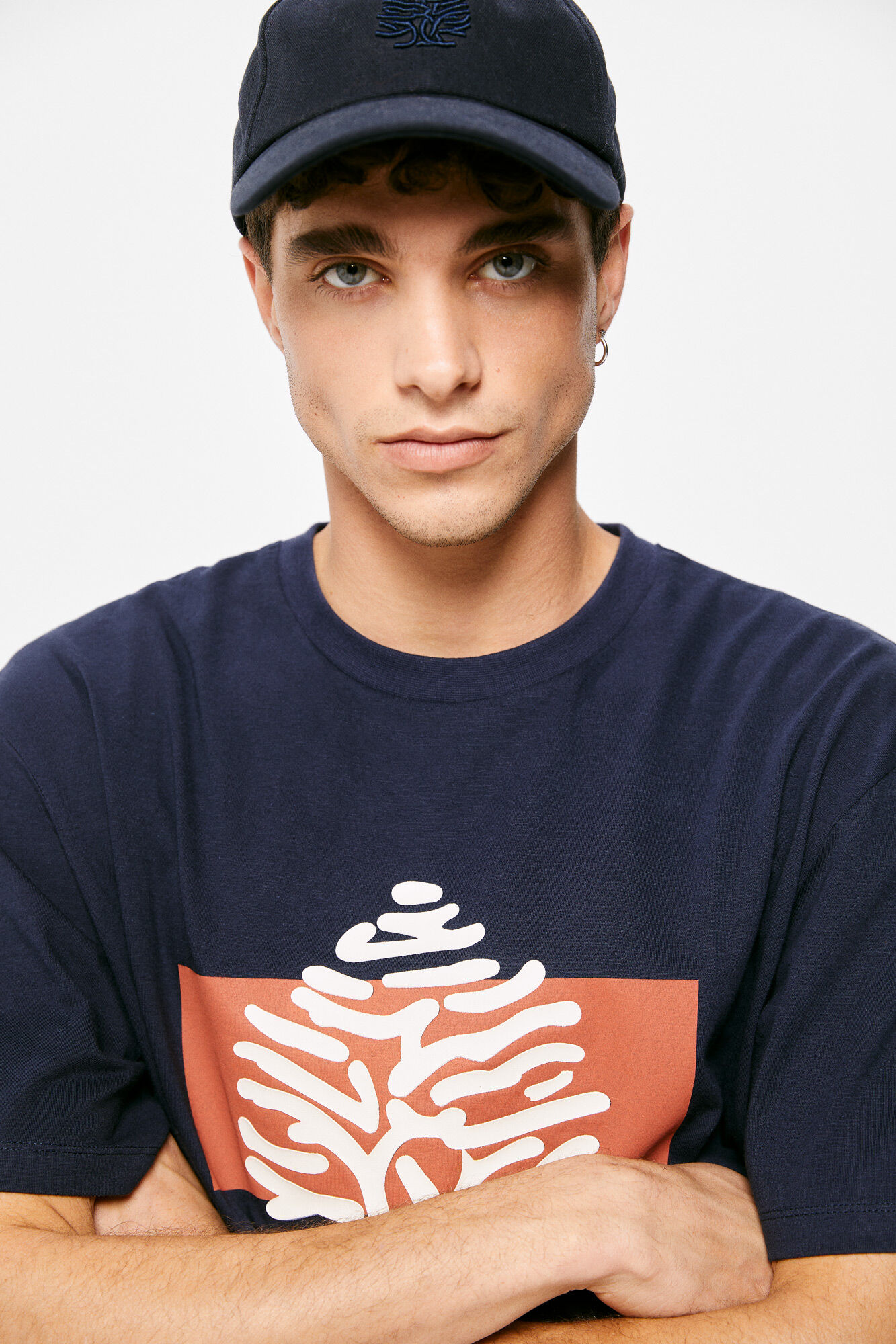 Camiseta com logo - azul escuro